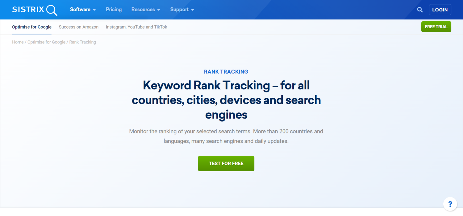 Sistrix Rank Tracking
